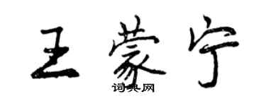 曾慶福王蒙寧行書個性簽名怎么寫