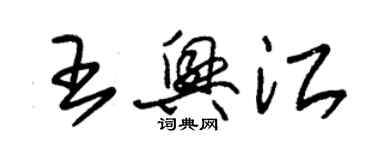 朱錫榮王興江草書個性簽名怎么寫