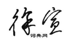 駱恆光徐宣草書個性簽名怎么寫