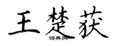 丁謙王楚獲楷書個性簽名怎么寫