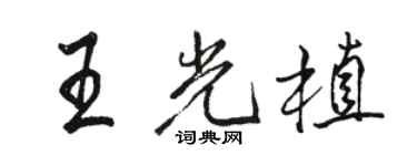 駱恆光王光植行書個性簽名怎么寫
