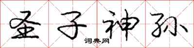 龐中華聖子神孫行書怎么寫