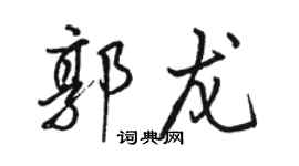 駱恆光郭龍行書個性簽名怎么寫