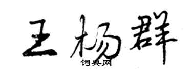 曾慶福王楊群行書個性簽名怎么寫