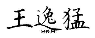 丁謙王逸猛楷書個性簽名怎么寫