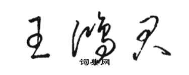 駱恆光王鴻君草書個性簽名怎么寫