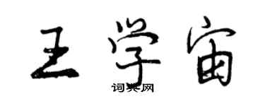 曾慶福王學宙行書個性簽名怎么寫