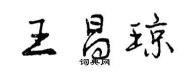 曾慶福王昌瓊行書個性簽名怎么寫