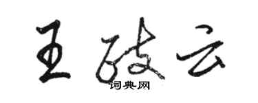 駱恆光王政雲行書個性簽名怎么寫