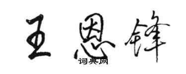 駱恆光王恩鋒行書個性簽名怎么寫