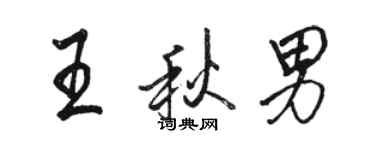 駱恆光王秋男行書個性簽名怎么寫