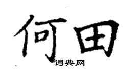 丁謙何田楷書個性簽名怎么寫