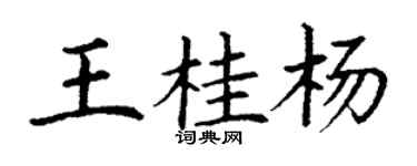 丁謙王桂楊楷書個性簽名怎么寫