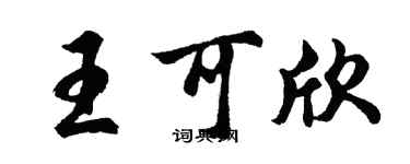 胡問遂王可欣行書個性簽名怎么寫