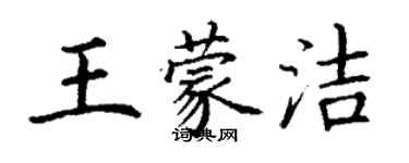 丁謙王蒙潔楷書個性簽名怎么寫