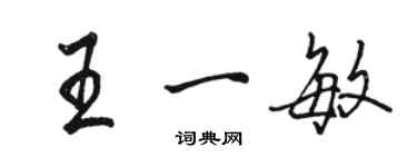 駱恆光王一敏行書個性簽名怎么寫