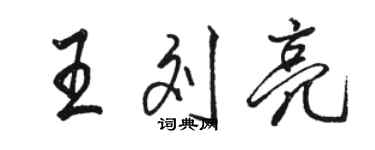 駱恆光王劉亮行書個性簽名怎么寫