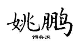 丁謙姚鵬楷書個性簽名怎么寫