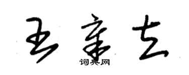 朱錫榮王章立草書個性簽名怎么寫