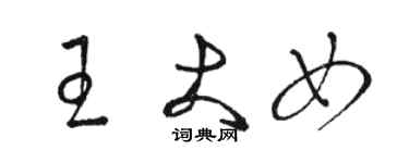 駱恆光王大女草書個性簽名怎么寫