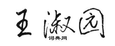 駱恆光王淑園行書個性簽名怎么寫