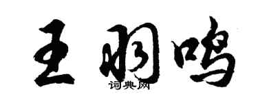 胡問遂王羽鳴行書個性簽名怎么寫