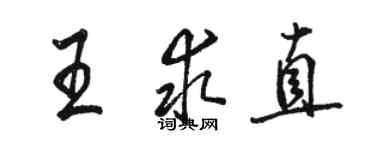 駱恆光王求直行書個性簽名怎么寫