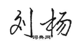 駱恆光劉楊行書個性簽名怎么寫