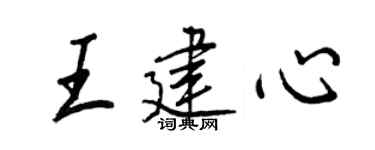 王正良王建心行書個性簽名怎么寫