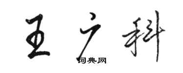 駱恆光王廣科行書個性簽名怎么寫
