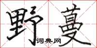 駱恆光野蔓楷書怎么寫