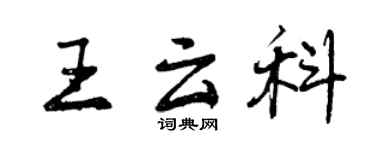 曾慶福王雲科行書個性簽名怎么寫