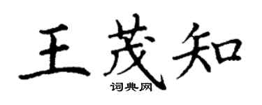 丁謙王茂知楷書個性簽名怎么寫