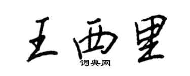 王正良王西里行書個性簽名怎么寫