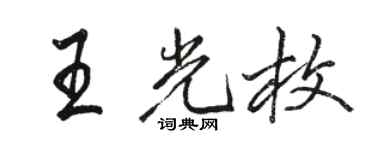 駱恆光王光枚行書個性簽名怎么寫