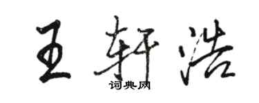 駱恆光王軒浩行書個性簽名怎么寫