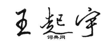 駱恆光王起宇行書個性簽名怎么寫