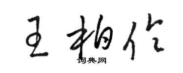 駱恆光王柏伶草書個性簽名怎么寫