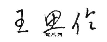 駱恆光王思伶草書個性簽名怎么寫