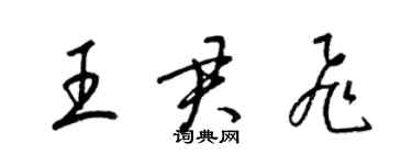 梁錦英王君飛草書個性簽名怎么寫