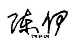 朱錫榮陳伊草書個性簽名怎么寫