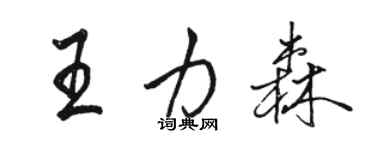 駱恆光王力森行書個性簽名怎么寫