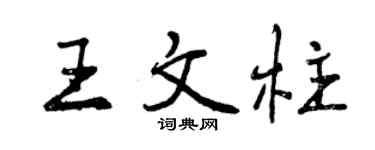 曾慶福王文柱行書個性簽名怎么寫