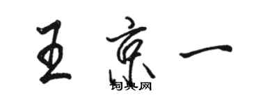 駱恆光王京一行書個性簽名怎么寫