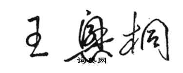 駱恆光王興桐草書個性簽名怎么寫