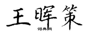 丁謙王暉策楷書個性簽名怎么寫