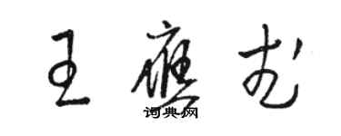 駱恆光王應武草書個性簽名怎么寫