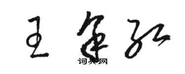 駱恆光王余紅草書個性簽名怎么寫