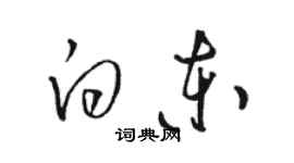 駱恆光白東草書個性簽名怎么寫