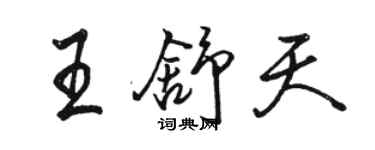 駱恆光王舒天行書個性簽名怎么寫